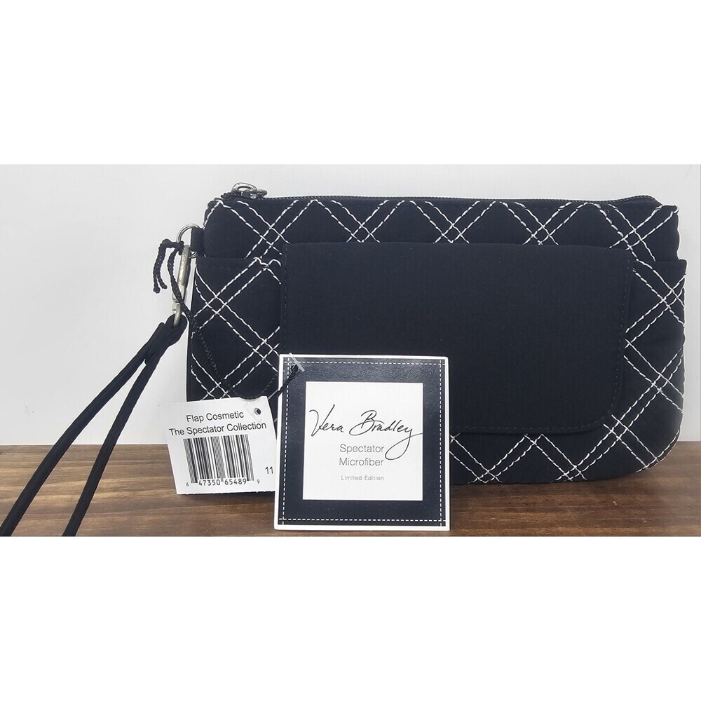 Vera Bradley Retired Limited Edition Flap Cosmetic Microfiber Spectator Wristlet